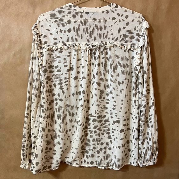 Rails | Lydia Top in Puma Ruffle Neck Tie Popover Top Rayon Chiffon Size S - Picture 9 of 13